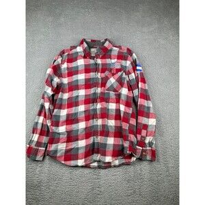 Weatherproof brand button down Good Old Farm Boys American flag embroidered LG